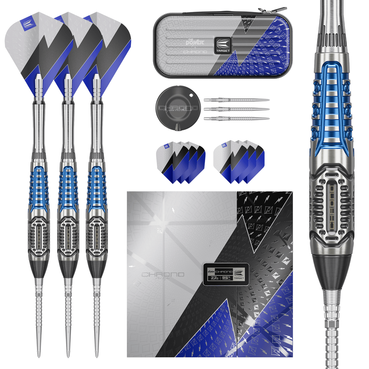 Target Phil Taylor Power Chrono Swiss Point Steeldarts Packungsinhalt