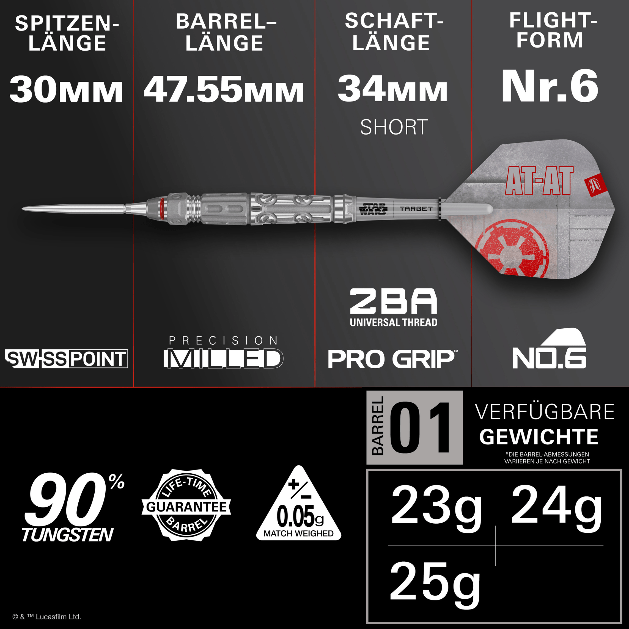 Target Star Wars AT-AT Swiss Point Steeldarts Maße
