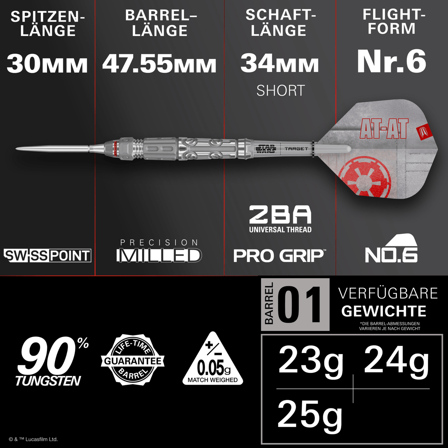 Target Star Wars AT-AT Swiss Point Steeldarts Maße