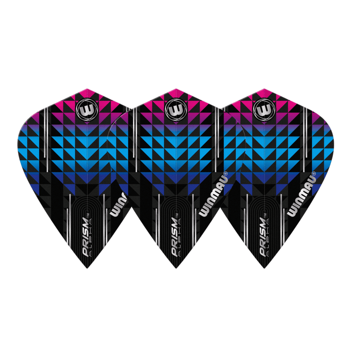 Winmau Alpha Kite Black Blue Purple Flights Set