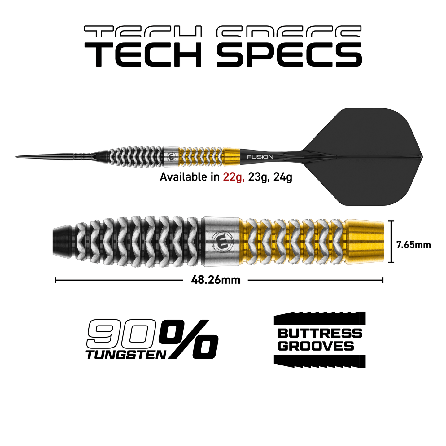 Winmau Exion Torpedo Switch Point Steeldarts Maße 22g