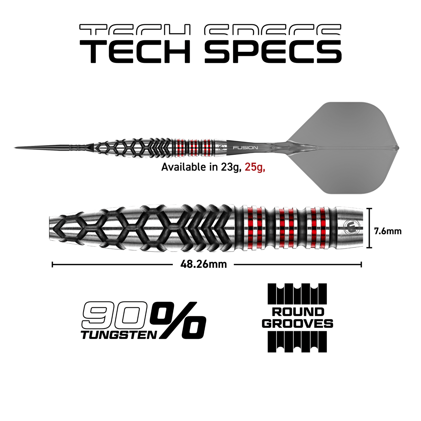 Winmau Fornax Torpedo Switch Point Steeldarts Maße 25g