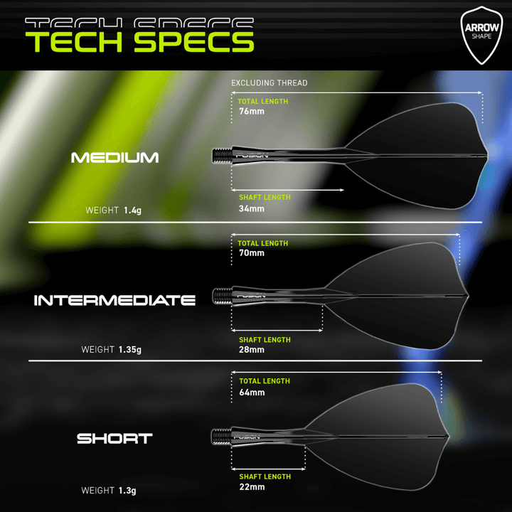 Winmau Fusion Integrated Flight System Arrow Black Details