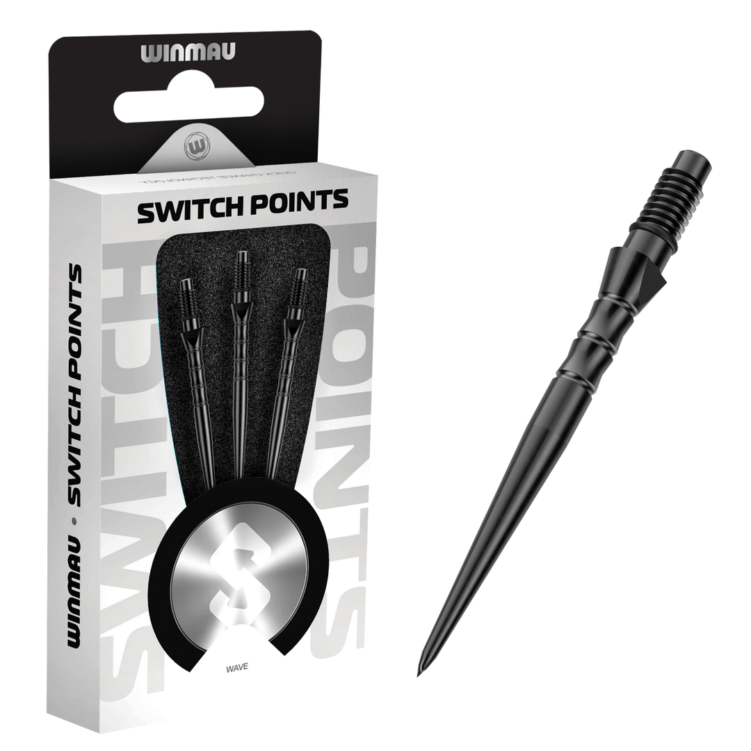 Winmau Switch Point Wave Black Spitzen Verpackung