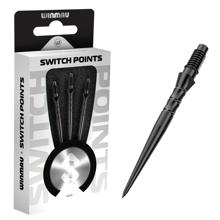 Winmau Switch Point Wave Black Spitzen Verpackung