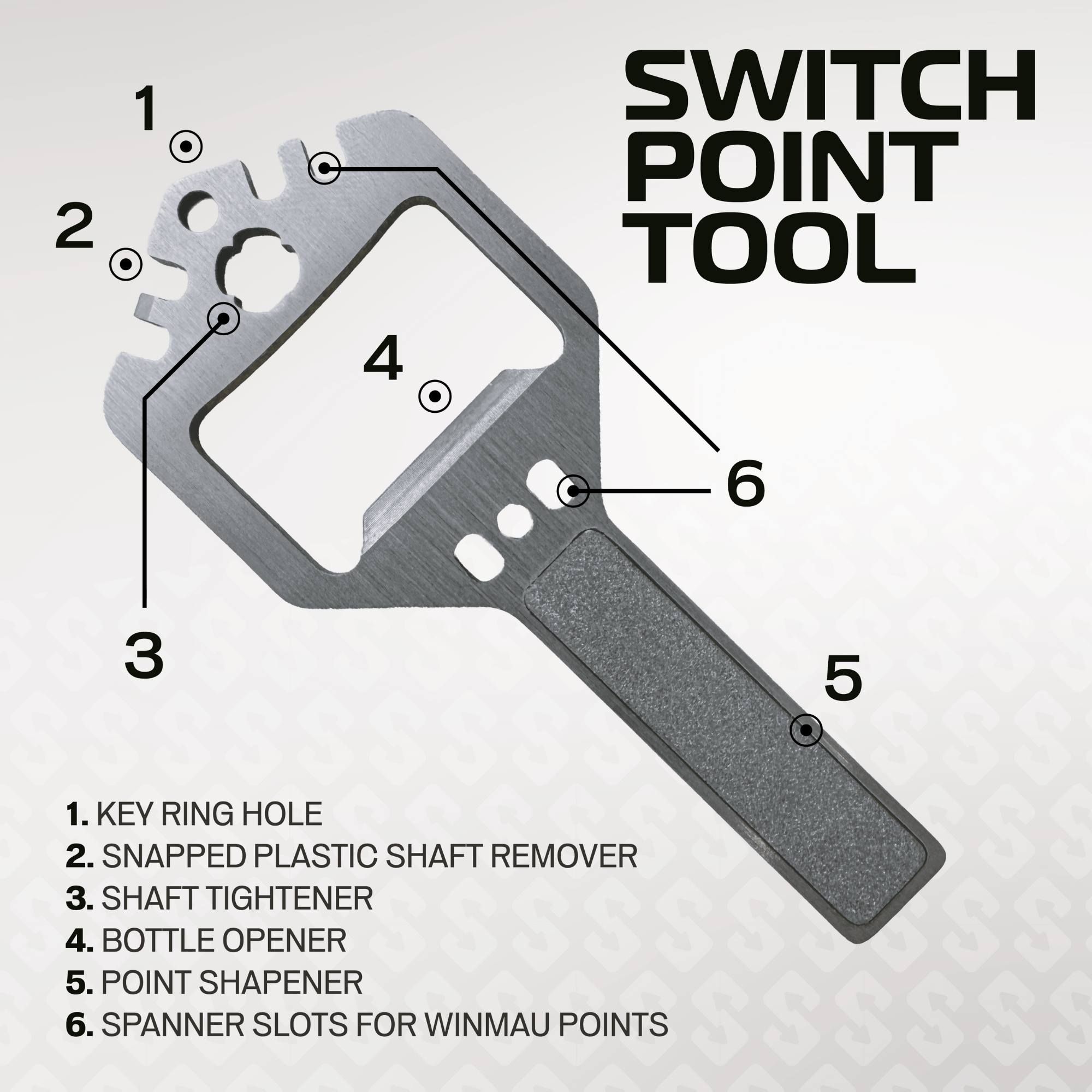 Winmau Switch Point Wave Silver Effect Spitzen Switch Point Tool
