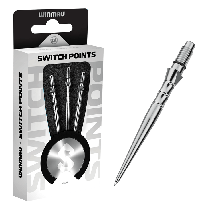 Winmau Switch Point Wave Silver Effect Spitzen Verpackung